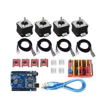 

4-Lead Nema17 Stepper Motor 42 Motor,CNC Shield V3 Engraving Machine 3D Printer,4Pcs Driver Expansion Board for UNO R3