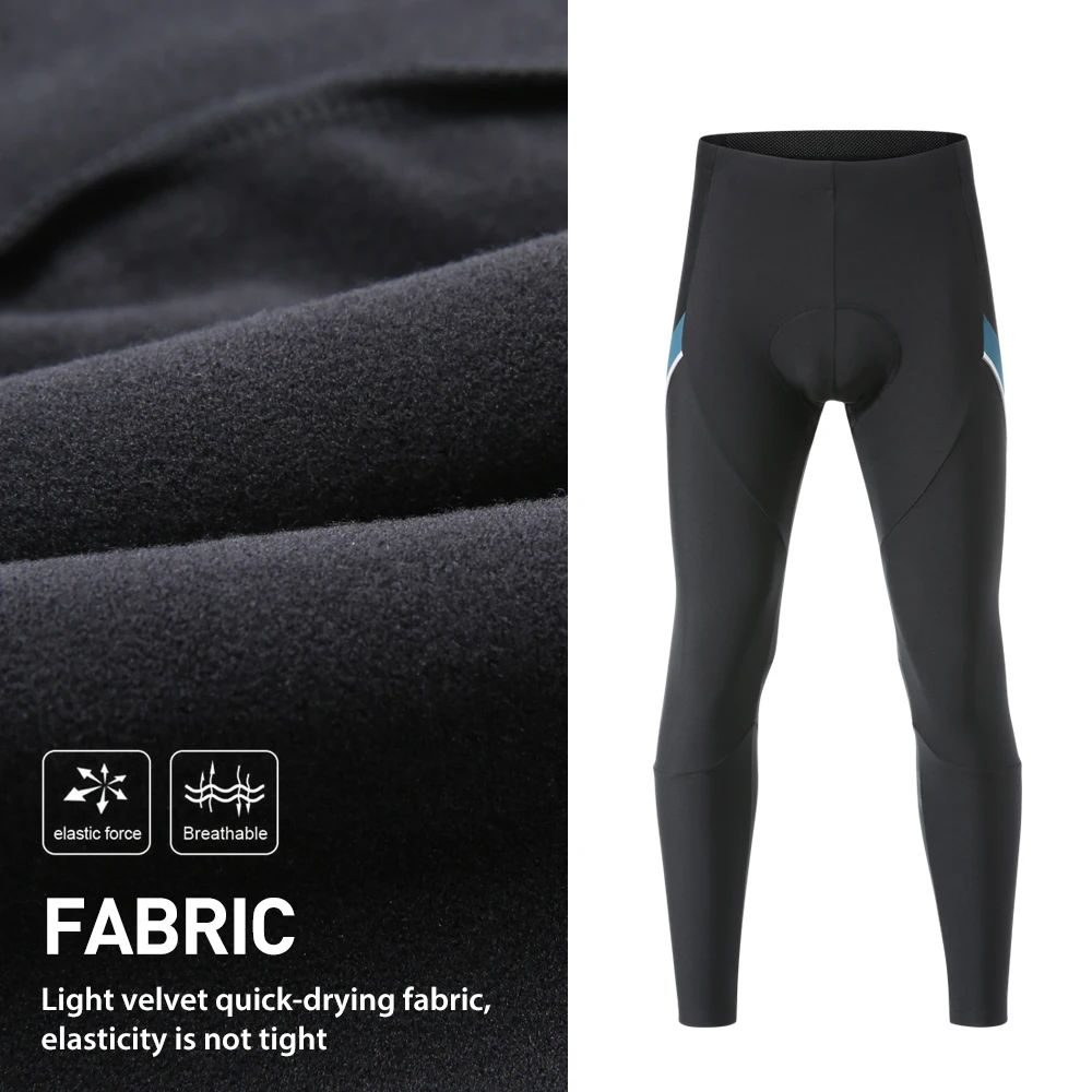 Santic Winter Cycling Pants Men Windproof Fleece 4D Pad MTB Bike Trousers  Outdoor Sports Reflective Pants