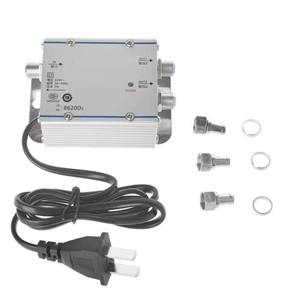 

Adjustable 1 In 2 Out TV Signal Amplifier CATV Cable AMP Antenna Booster Home et Broadband Tv Equipments 45-860MHz