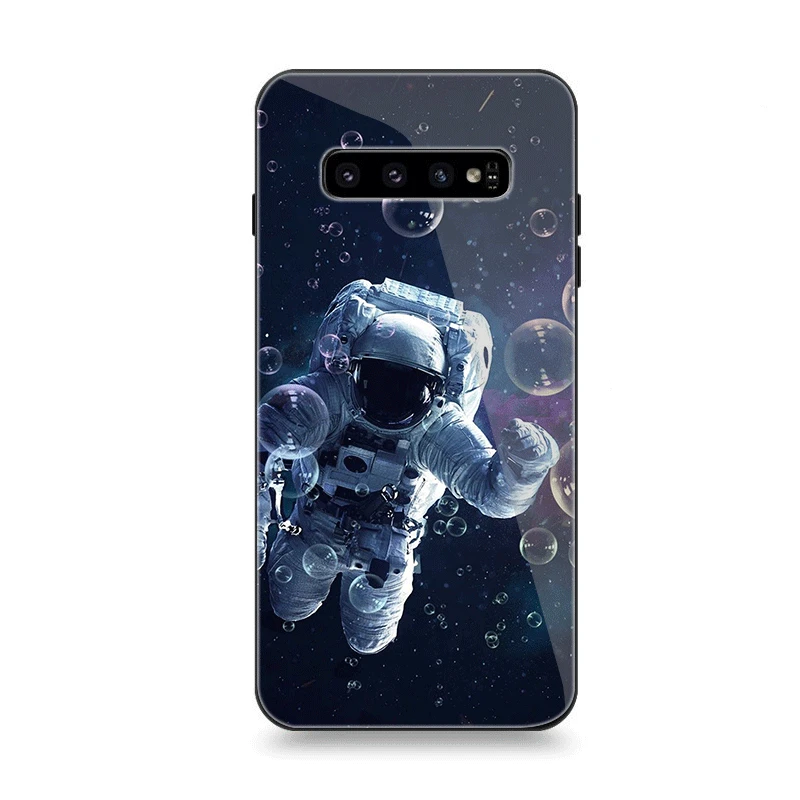 Mobile Phone Case Glass For Samsung A10 A20 A30 A40 A50 A60 A70 S7 Edge S8 Plus Note 8 9 S10 Cover Lipstick High Heels Perfume