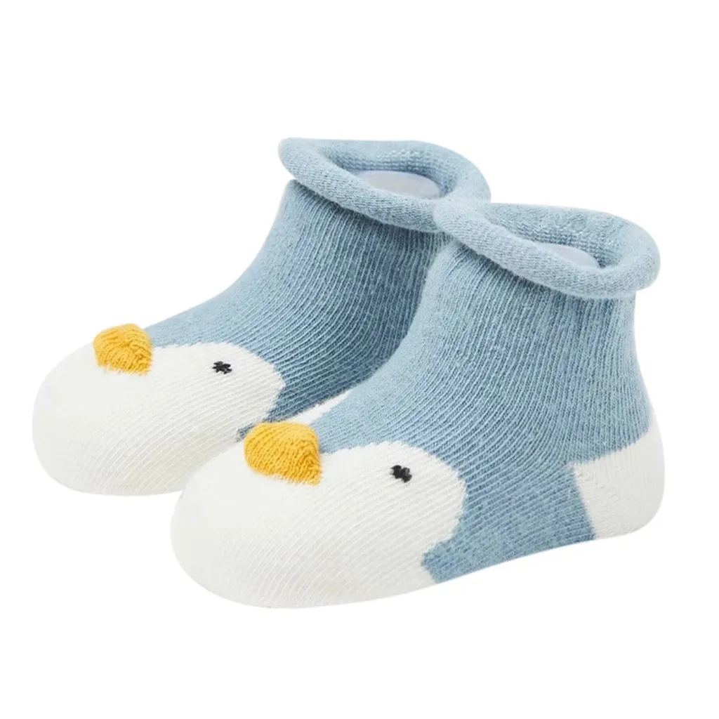 Популярные носки для новорожденных детские Нескользящие вязаные теплые носки с рисунками животных для маленьких мальчиков и девочек Skarpetki/Прямая поставка