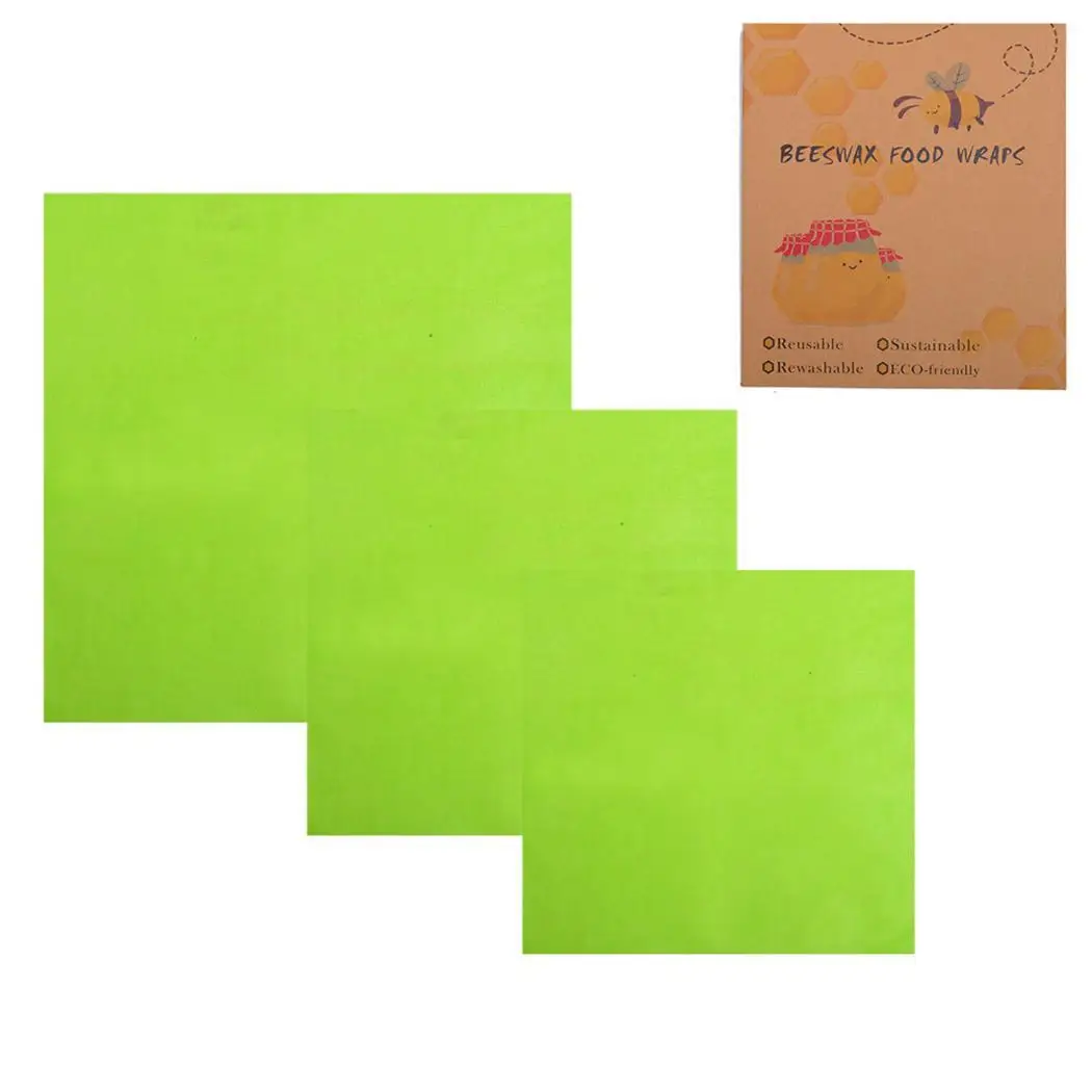 Reusable Eco-Friendly Print Beeswax Wrap Paper Food Wrap, Baking Paper, Bread Pad, etc Wraps Storage Paper - Цвет: green