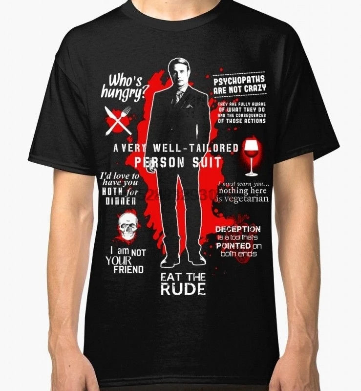 T shirt Mads Mikkelsen Tee Kaos Hitam 