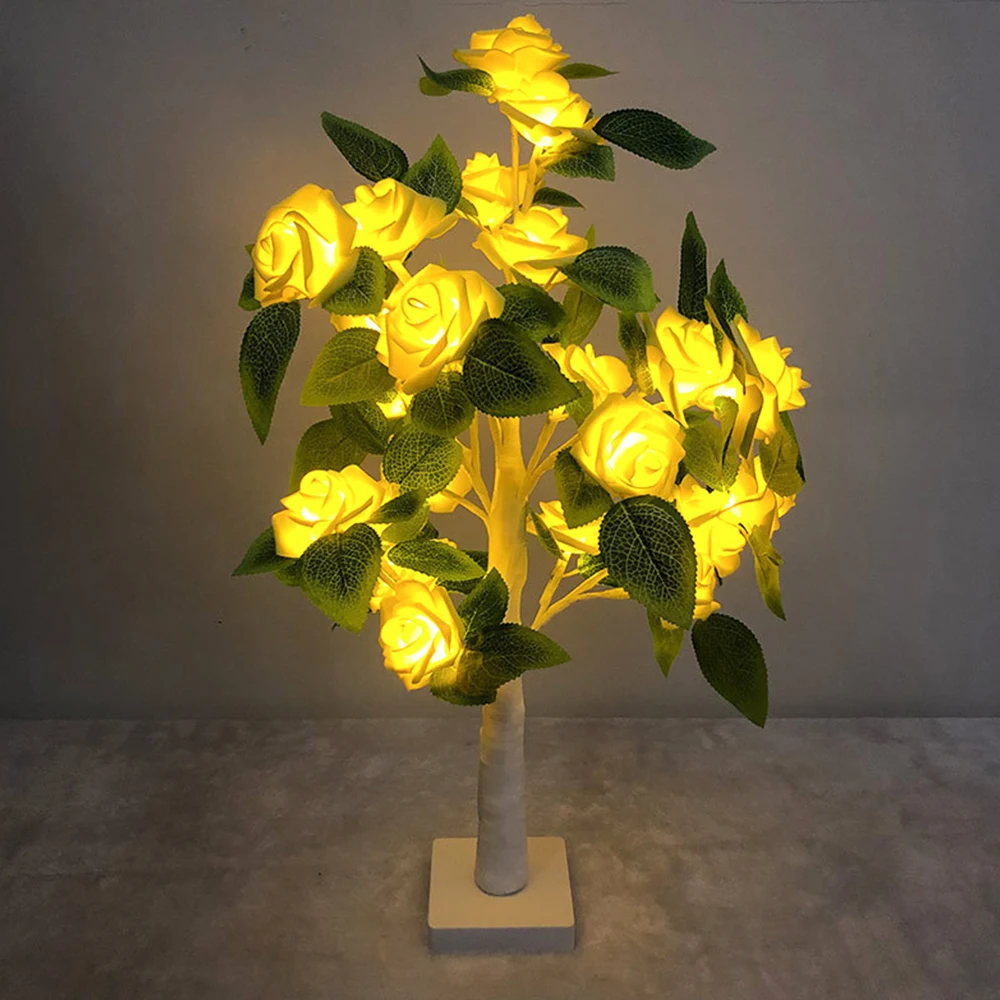 Girl Room Rose Tree Led Decoration Night Lamp Table Lamp Desk Glow Tree Decoration Christmas Wedding Valentine's Day Warm Gift nite light