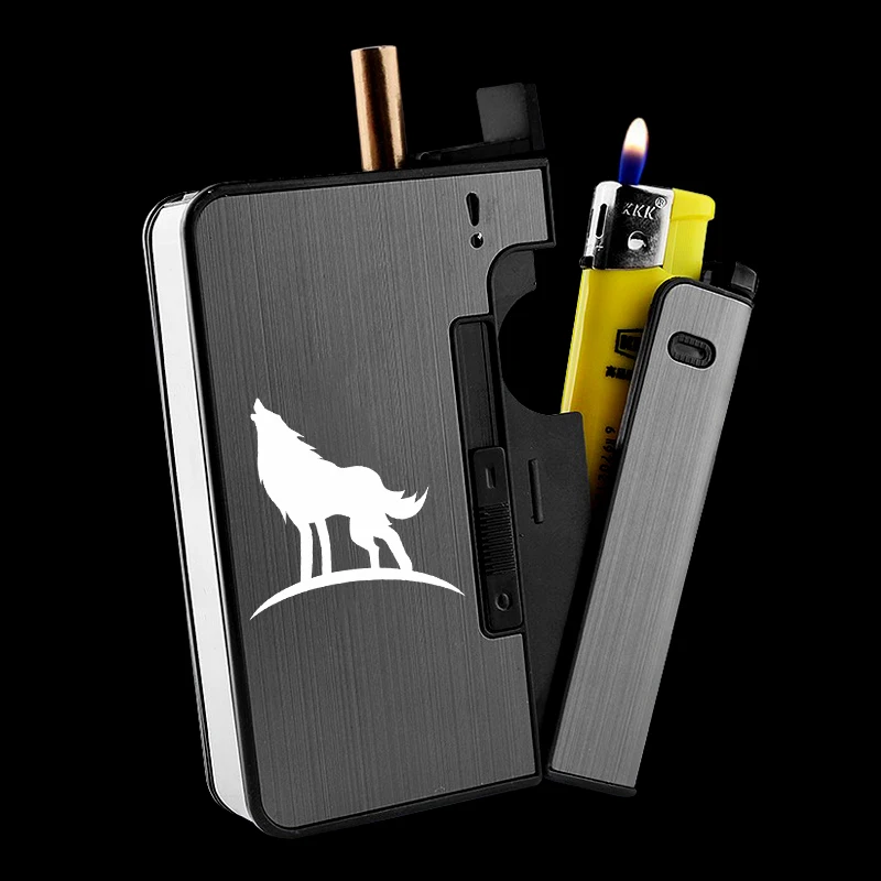 

10 Sticks Cigarette Case Wolf Tiger Eagle Dragon Animal Totem Cigarette Box Container Laser Marking Personalized Custom Made DIY