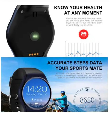 KW18 Bluetooth Смарт часы полный экран Поддержка SIM TF карты Smartwatch телефон сердечного ритма для apple gear s2 huawei xiaomi