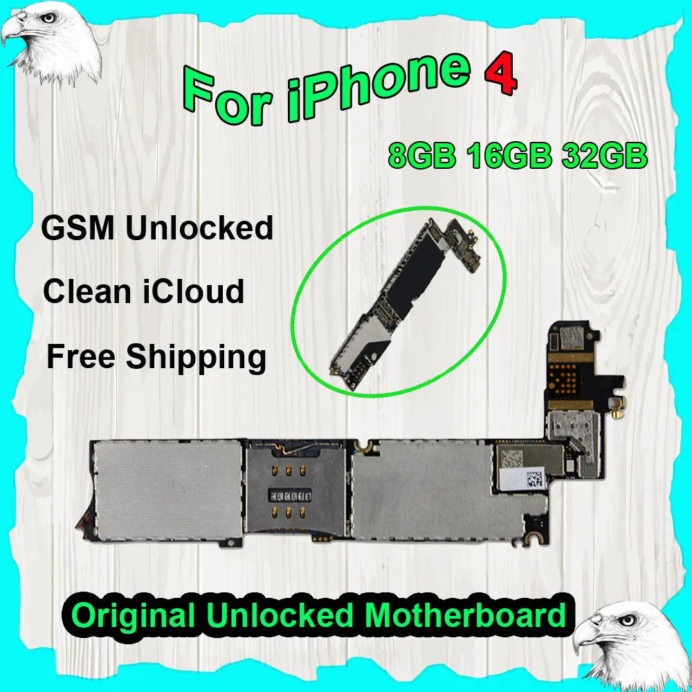 Original Motherboard Mainboard for iPhone 4 Main Logic Board GSM Factory iCloud Unlock 8GB 16GB 32GB Unlocked Full chips IOS
Original Motherboard Mainboard for iPhone 4 Main Logic Board GSM Factory iCloud Unlock 8GB 16GB 32GB Unlocked Full chips IOS