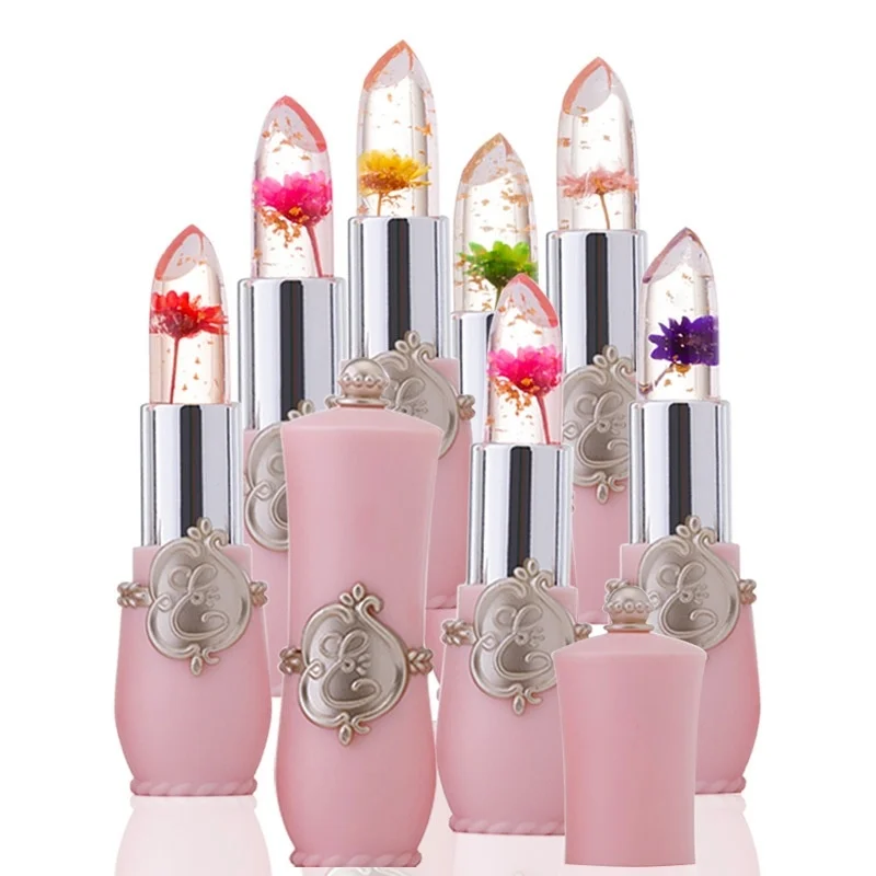

Creative Lipstick Waterproof Long-lasting Moisturizing Bright Jelly Flower Lipgloss Wedding Elegant Dating Makeup Tool