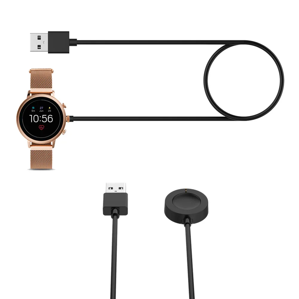 1 м USB кабель для быстрой зарядки данных зарядное устройство провод для Fossil Gen4 5 Emporio Армани Скаген Falster2 Misfit Vapor2 часы браслет