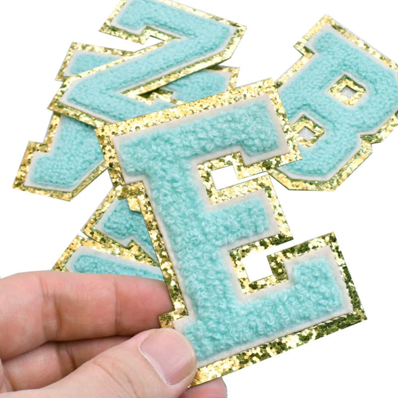 Blue Letter Patches Iron on patches for clothes Sew On appliques Iron On Letters  Embroidered Alphabet patches sewing supply shop