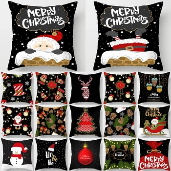 

1Pcs Christmas Tree Deer Santa Claus Pattern 45*45cm Polyester Cushion Cover Decorative Sofa Home Car Decor Pillowcover 40991