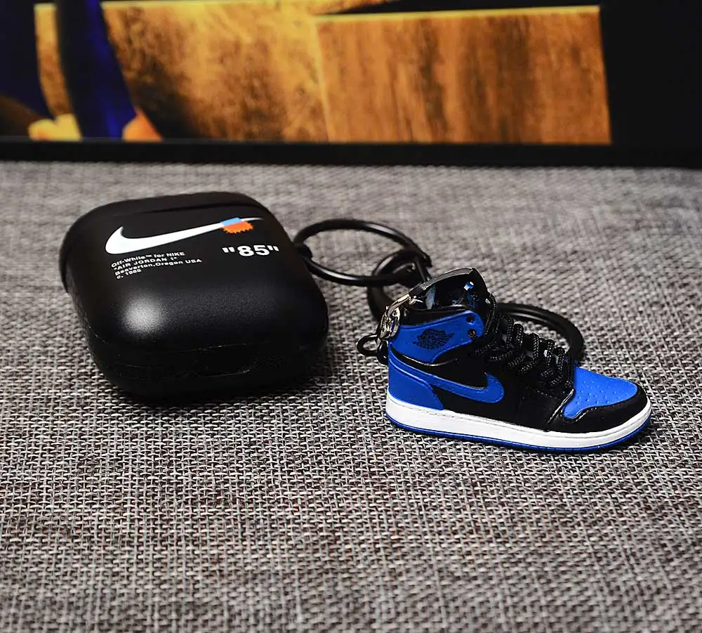 a shoe w case Прямая поставка от белого Chicago pod 2 Чехол брелок в виде кроссовка 3D мини-кроссовки Спортивное черное кольцо посылка обувной брелок в виде кроссовка s - Цвет: a shoe w case