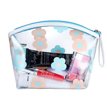 

Five leaves Flowers Waterproof Transparent Toiletry Bag Women Travel Storage Wash Make Up Beauty Cosmetic Bag