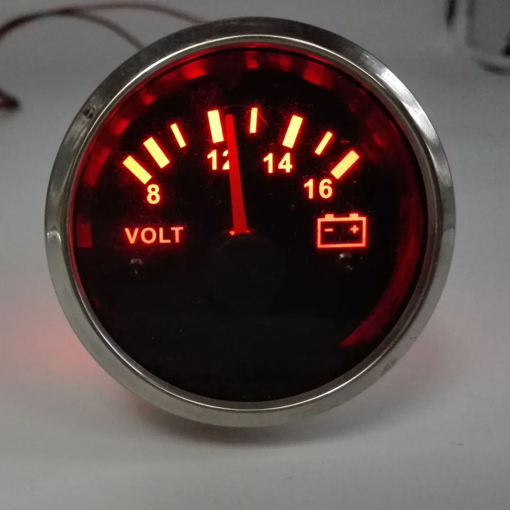 2 ''УФ-фильтр 52 мм с 8-16V Красный светодиодный Вольт вольтметр измеритель величины напряжения метр автомобиль Лодка Авто