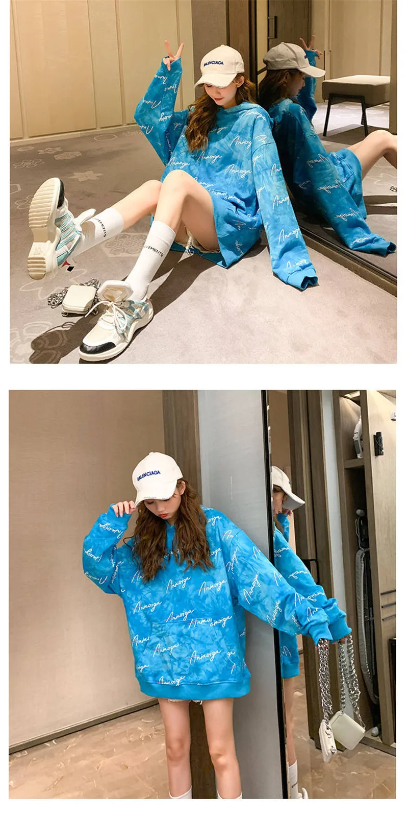 Ulzzang Женская Лоскутная Толстовка Harajuku печать с капюшоном Толстовка Осень bf с длинными рукавами свободный свитер толстовка женская