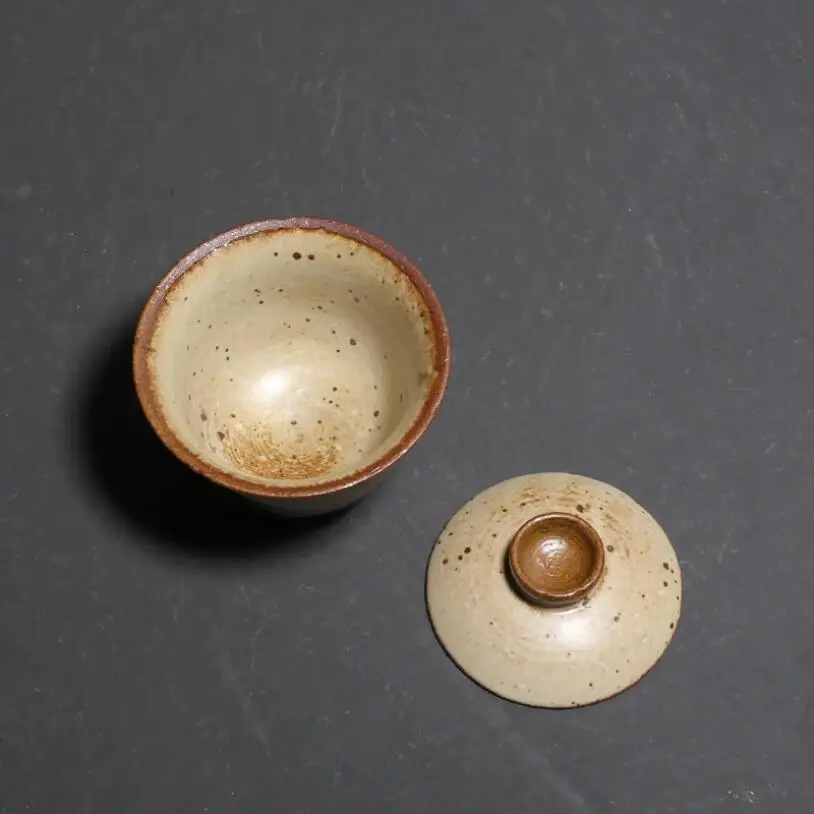 PINNY Ретро грубая гончарная печь Gaiwan в японском стиле кунг-фу чайная чаша Керамика ручной работы пиалы для чая Чайная церемония украшения