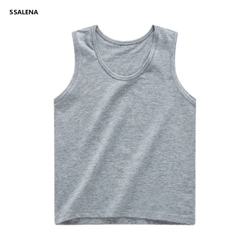 Kids Underwear Model Cotton Girls Tank Tops Solid Color Girls Vest Children Singlet Undershirt for 2-12 Years
