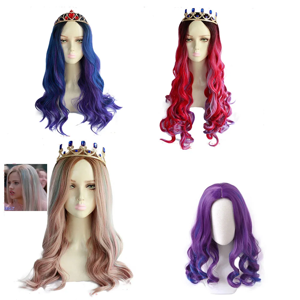 Women Descendants 3 Audrey Mal Cosplay Wig Princess Long Curly Cosplay