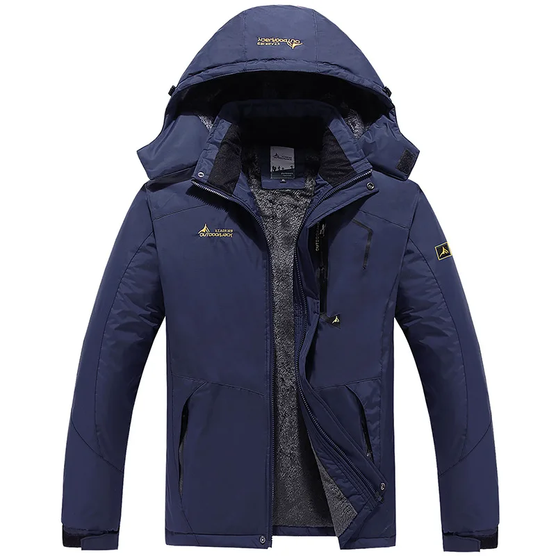Dark Blue Jacket TWTOPSE зимние Для мужчин Водонепроницаемый спортивные катание на сноуборде и лыжах куртка теплая одежда, для катания на велосипеде, для рыбалки, с защитой от ветра Пеший Туризм Кемпинг флисовой куртки пальто для активных видов спорта вне помещений - Цвет: Dark Blue Jacket