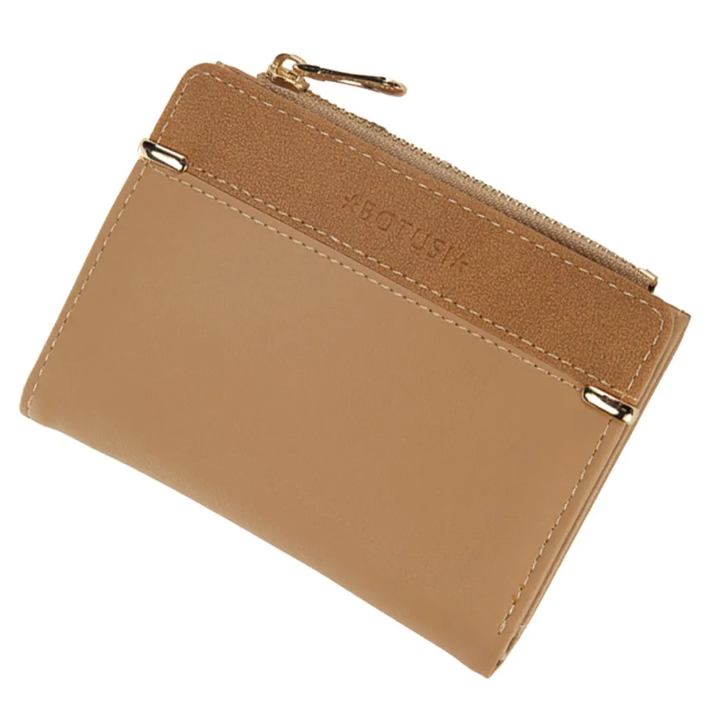 

Retro Brown Zipper Clutch Purse For Card Holder Fashion Women Zipper Short Wallet Coin Purse Holders Multi-card Coin Wallet