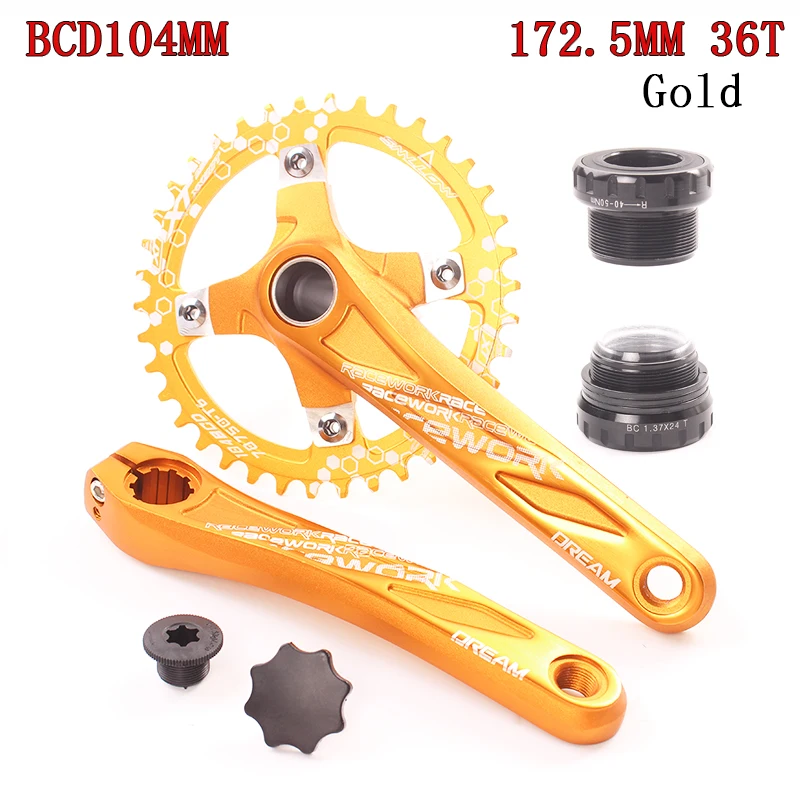 SMLLOW велосипедный Кривошип 104BCD MTB велосипед шатун алюминиевый сплав с нижней части велосипеда шатун 172,5 мм 36 т пластина