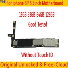 Без Touch ID для iphone 6 Plus материнская плата, оригинальная разблокированная для iphone 6 P материнская плата с чистым iCloud, 16 ГБ 32 ГБ 64 ГБ 128 ГБ