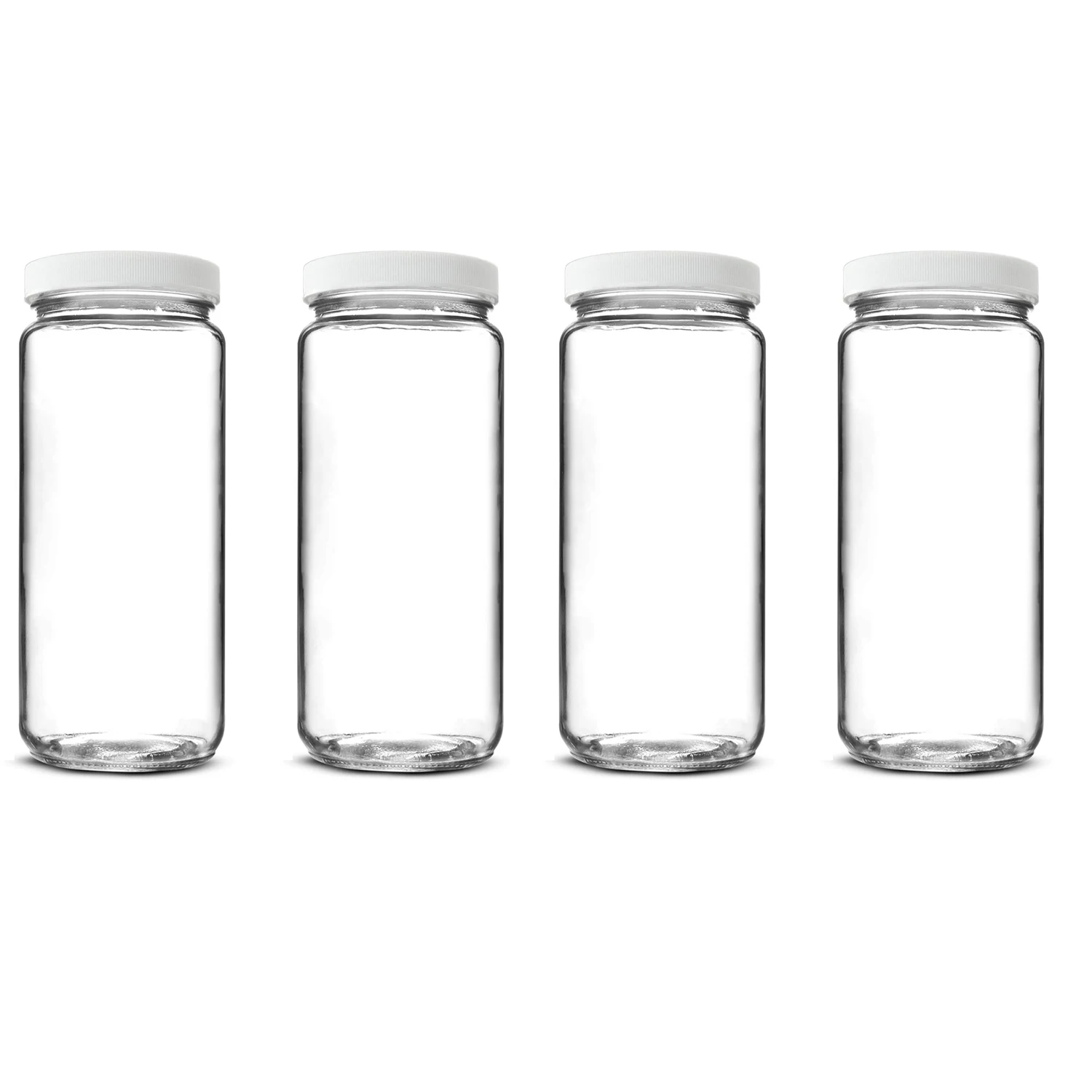 10 PCS Clear Glass Bottles with Lids Boston Round Sample Bottles