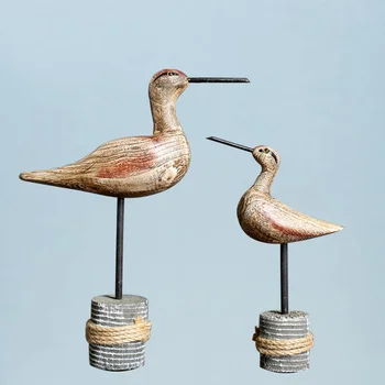 

2 Pcs Birds Ornament Rustic Style Creative Desktop Decor Photo Supplies Wooden Ornament for Office Home Friends