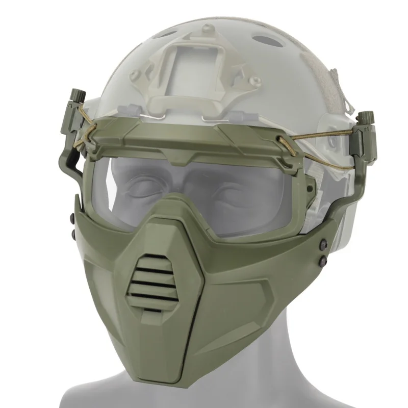 Страйкбольная пейнтбольная маска для охоты+ тактические Пейнтбольные очки тактическая Боевая полумаска для лица Военная военная игра защитные маски для лица - Цвет: G