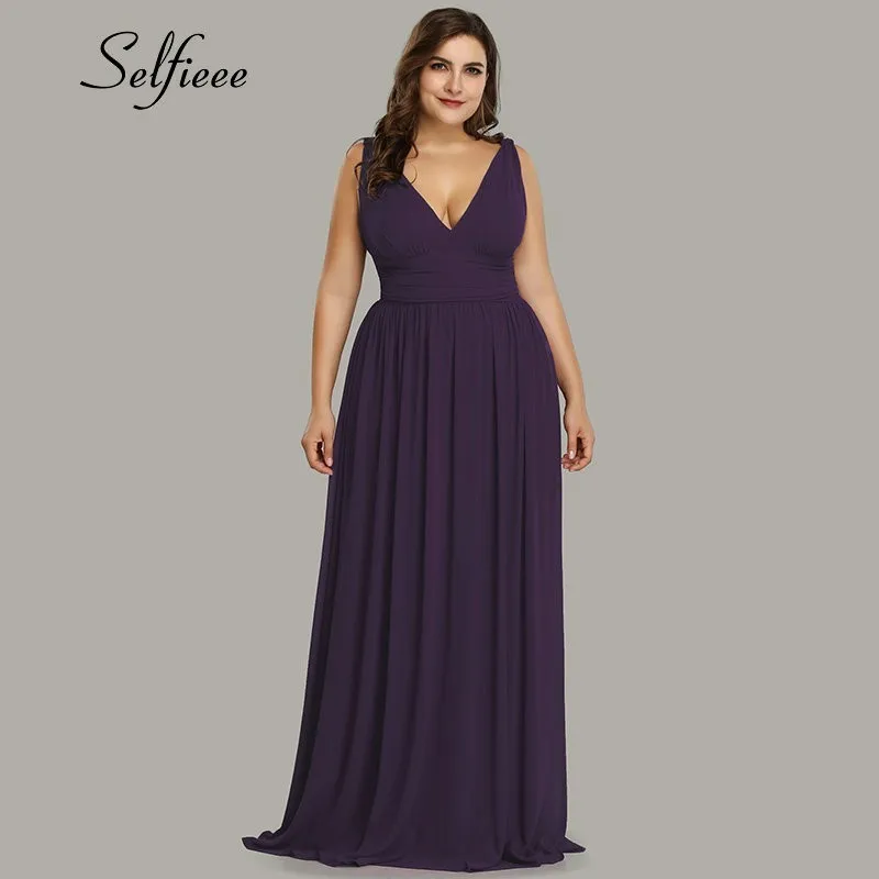 Размера плюс вечерние платья Новые Элегантные трапециевидные v-образный вырез без рукавов цветочный принт пляжное летнее платье женское платье - Цвет: Dark Purple