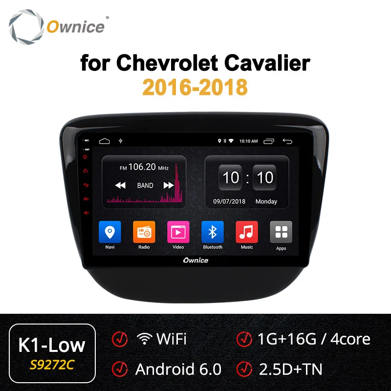 Ownice k3 k5 k6 Octa Core Android 9.0 Car DVD Radio GPS Audio for Chevrolet Cavalier- DAB+ 4GB RAM 64G ROM DSP SPDIF - Цвет: S9272 K1 LOW