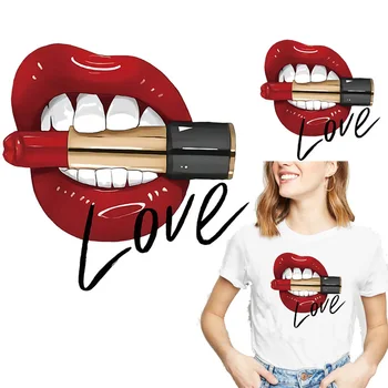 

sexy lip patch iron on patches Iron on transfer for clothing T shirt vinyl transfer stickers for clothes easy printed applique