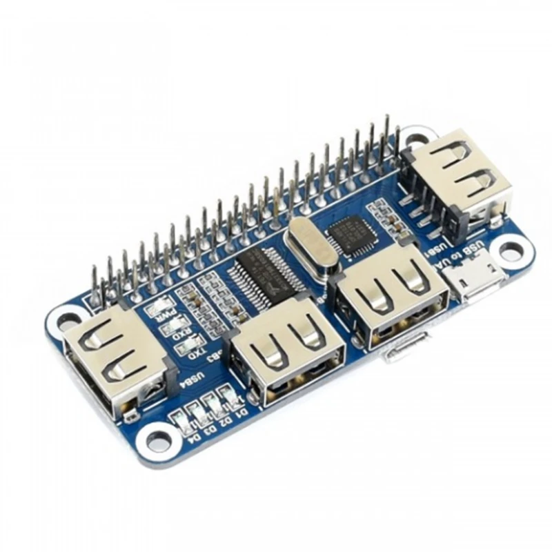 Waveshare 4 порта usb-хаб шляпа для Raspberry Pi 3/4B/2/Zero W Плата расширения USB к UART для последовательной отладки совместимый wi-Fi
