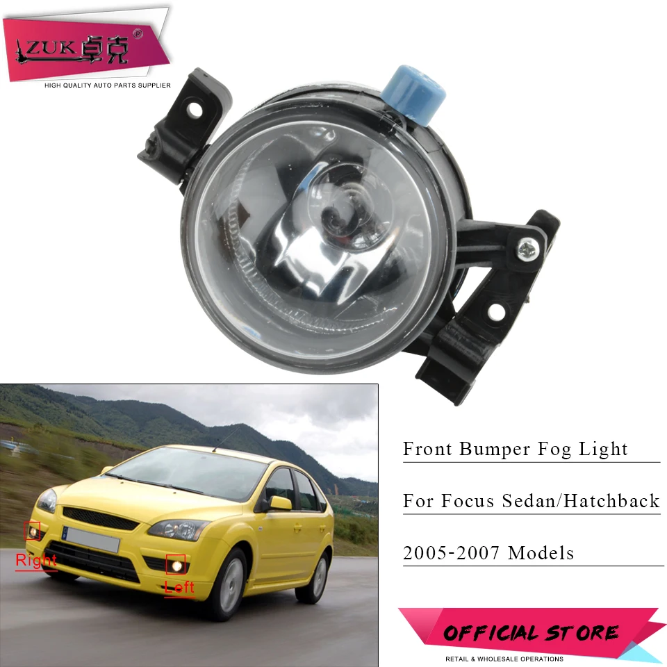 ZUK Front Bumper Fog Light Lamp Headlight H8 55W 12V For Ford Focus 2005 2006 2007 Sedan Hatchback MK2 Foglight Driving Lights | Автомобили