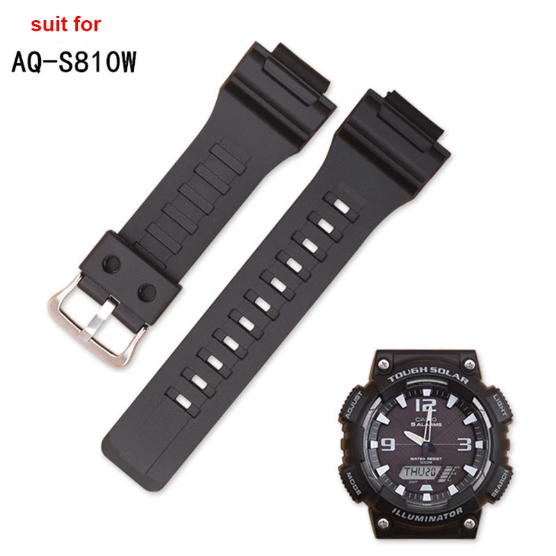 Ремешок резиновый для Casio AQ-S810W SGW MRW-200H AE AEQ W-S200H выпуклый Браслет 18 мм | Наручные