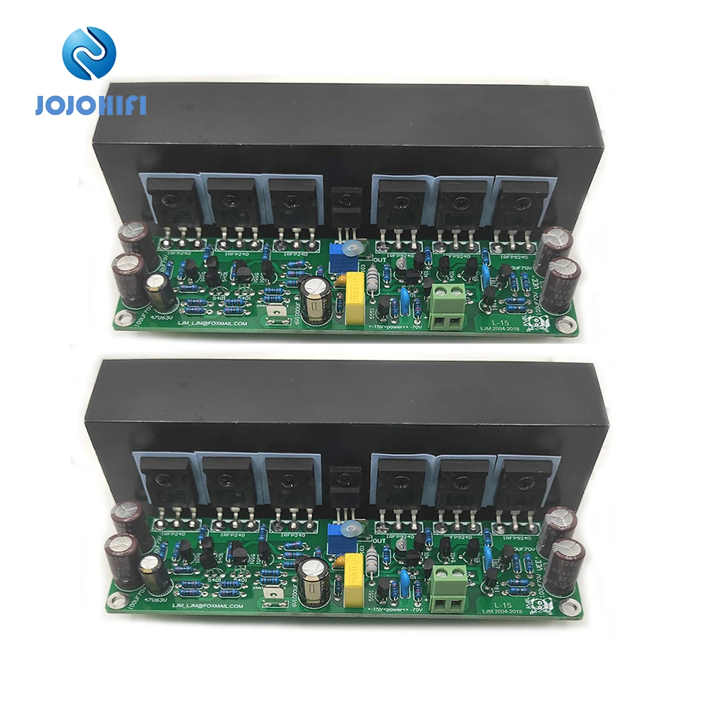 2pc L15 IRFP240 IRFP9240 Mono FET Amplifier Audio MOSFET Sound Finished Board with Radiator Heat Sink Amplifiers Assembled Board one pair l15 class ab fet mosfet stereo 300w 8r irfp240 irfp9240 dual channels power amplifier amp board w insulation sheet