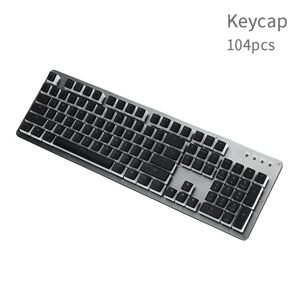 104 ключ офисный PBT двойной кожи молочный маслостойкий компьютер Keycap удаление подсветка декоративный аксессуар полупрозрачный домашний двухцветный