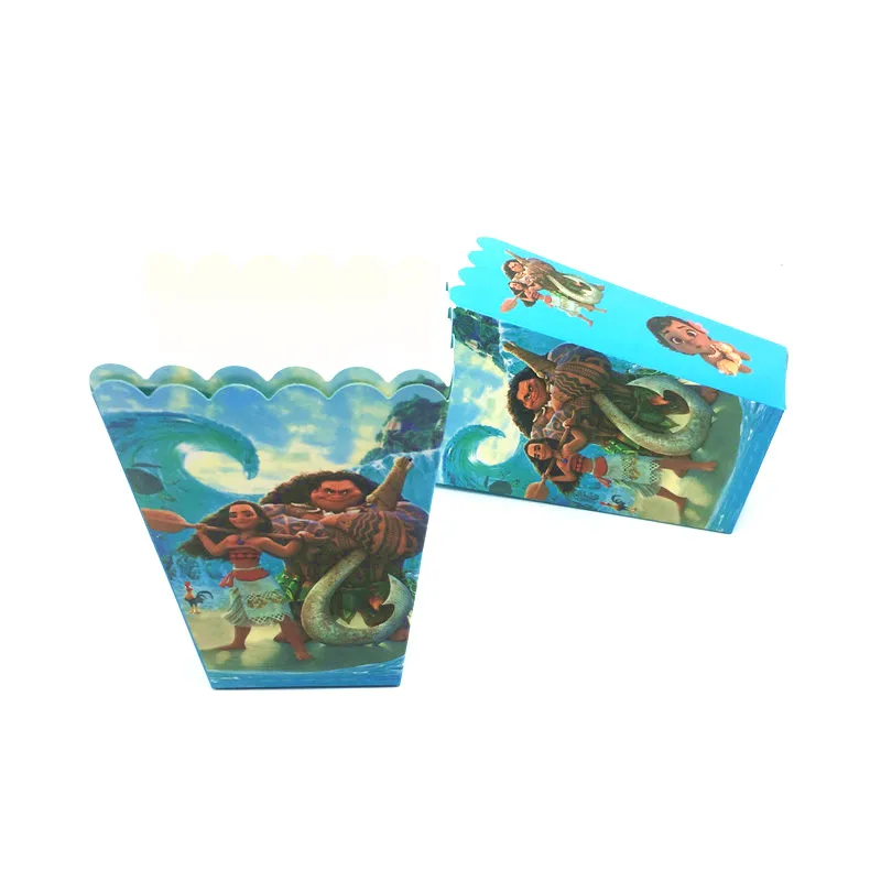 12/24/36/48 Pcs Moana Theme Popcorn Boxes Cartoon Gift Box Birthday Party Decorations Supplies | Дом и сад