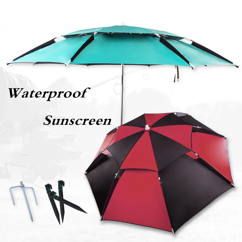 

Foldable 2-2.2m Sunscreen Rainproof Fishing Umbrella Outdoor Camping Beach Sun Protection Awning Waterproof Fishing Supplies