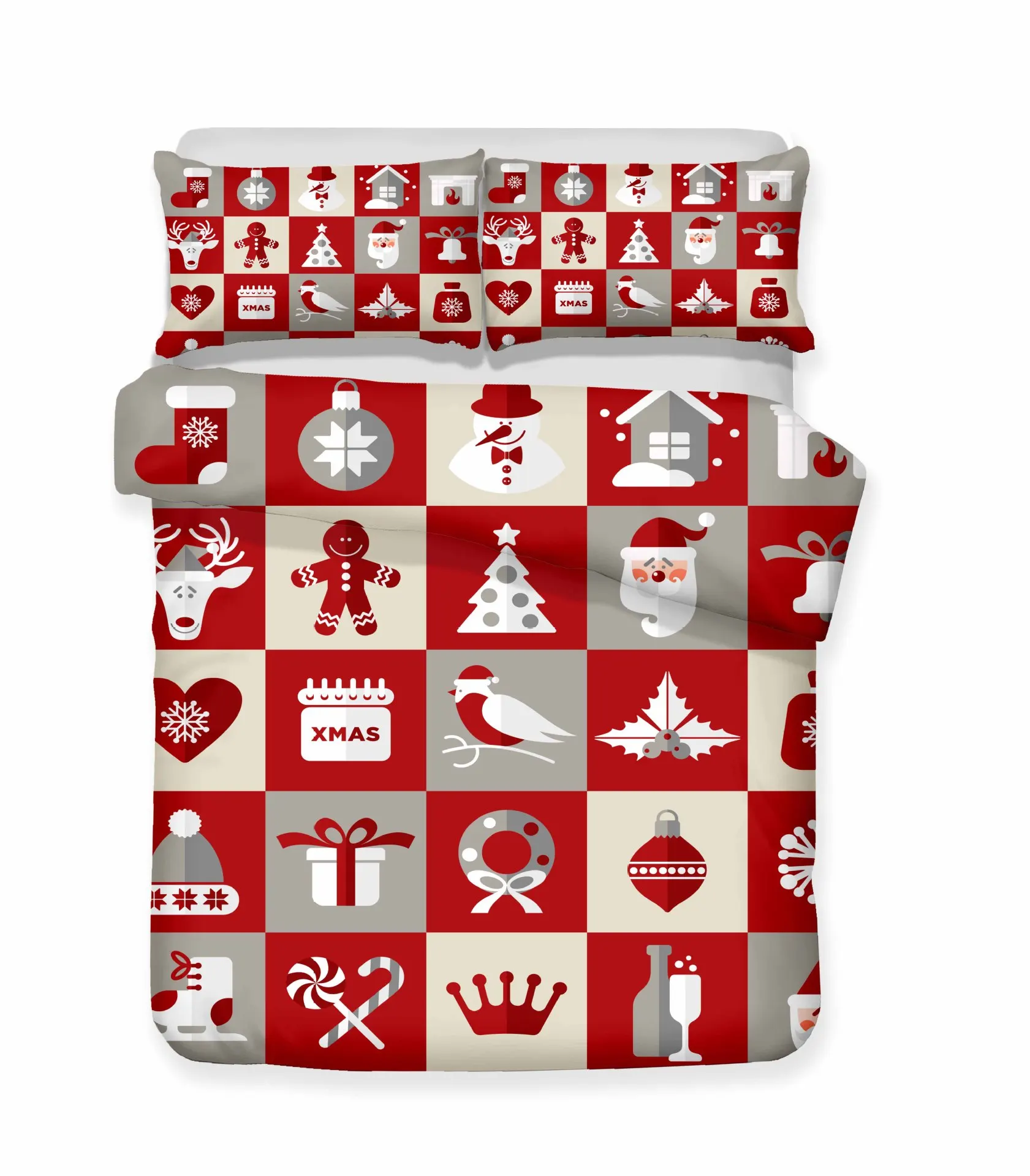 Christmas style10 Комплект постельного белья с Санта Клаусом, постельное белье, пододеяльник для взрослых и детей - Цвет: Christmas style10