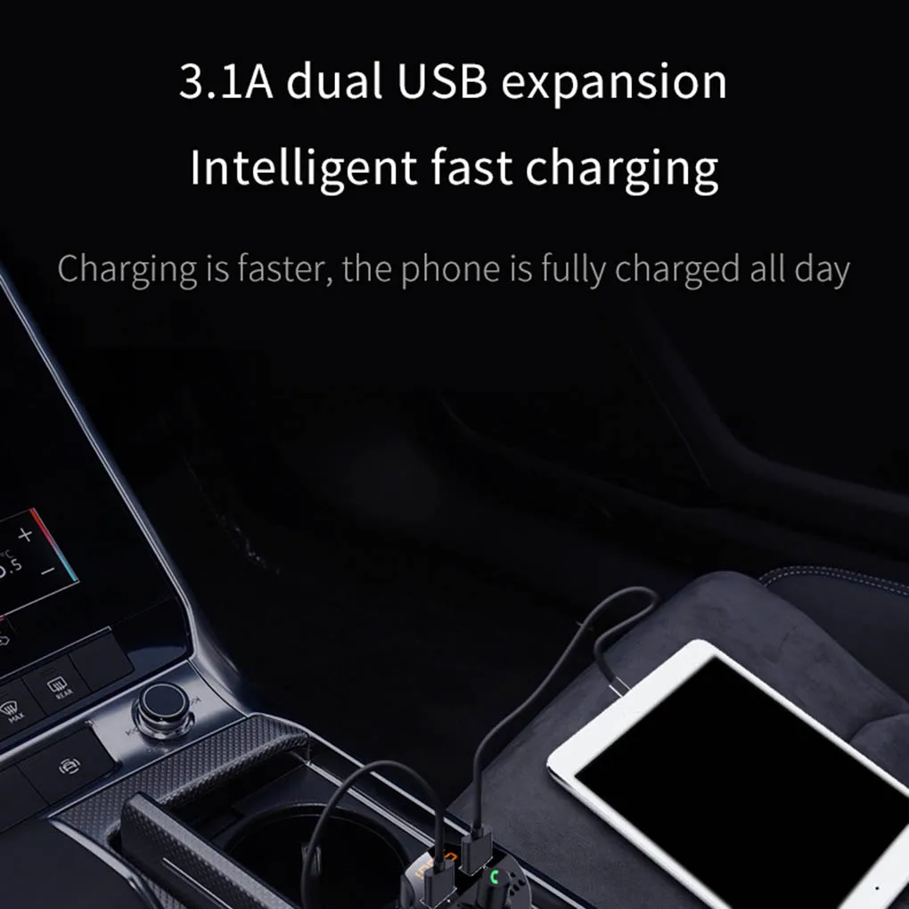 Автомобильный Bluetooth 5,0 MP3-плеер автомобильный fm-передатчик Hands-free 3.1A двойное USB быстрое зарядное устройство