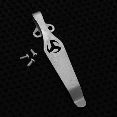

C81 Back Clip Bag Titanium Waist Clip Flashlight Back Clip TC4 Stone Wash Back Clip Knife EDC Tools Accessory with 3pcs Screw