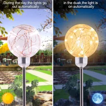 Светодиодный солнечный свет круглые уличные светильники садовая дорожка двор свет открытый светодиодный газон свет теплый белый лужайка во дворе дорожный наземный свет