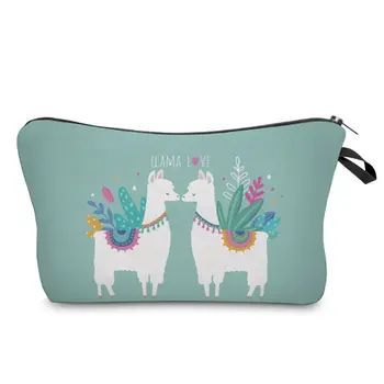 

Travel Cosmetic Bag 3D Printing Alpaca Makeup Case Zip Pouch Toiletry Organizer M6CC