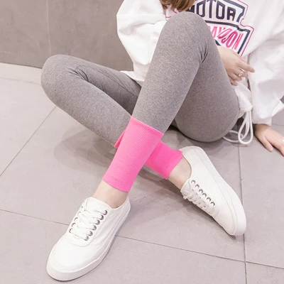 Grey Rose 8200# крутые Лоскутные хлопковые леггинсы с v-образным вырезом для беременных, осенние модные леггинсы для беременных, Стильные Леггинсы для беременных - Цвет: Grey Rose