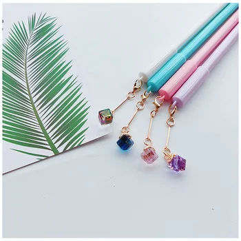 

4pcs Shining Crystal Pendant Gel Pens Set 0.5mm Black Color Pen Writing Stationery Office Accessories School Supplies EB550