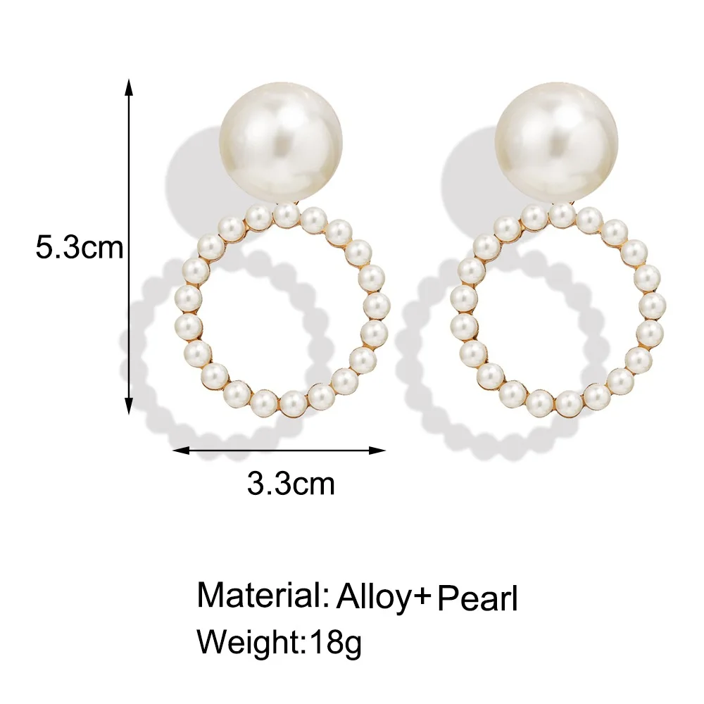 Trendy Elegant Simulated Pearls Long Dangle Earrings For Women Jewelry Pearls String Statement Drop Earrings Wedding Party Gift