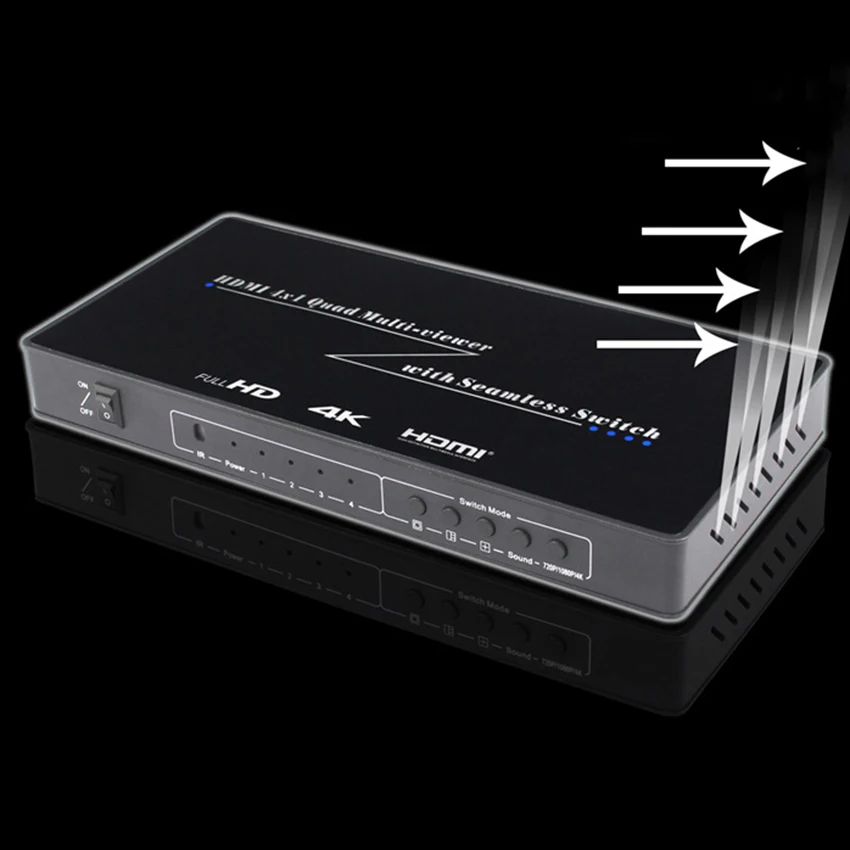 HDMI 4x1 Quad Multi-viewer HDMI Quad Экран в режиме реального времени Multiviewerwith HDMI бесшовные коммутатор функция Поддержка 4K& 3DVisual т
