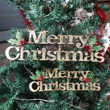Счастливого Рождества золотые буквы Подвески украшения DIY дерево украшения Подвески для рождественской вечеринки украшение Dropshopping