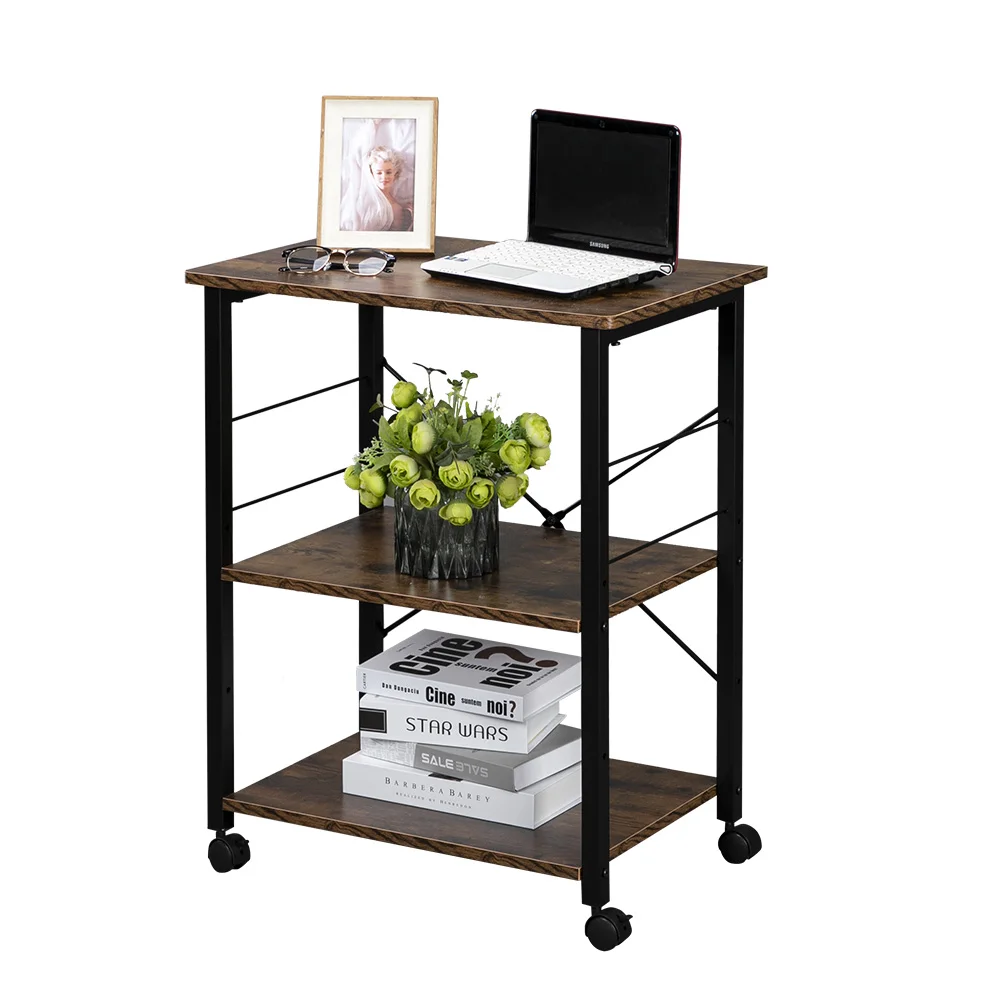 

Shelving Kitchen Rack Utility Shelf Microwave Oven Stand Storage Cart Workstation Shelf 3-Tier Kitchen Utility Cart